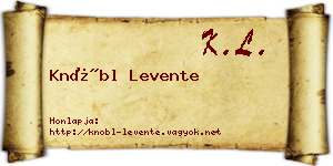 Knöbl Levente névjegykártya